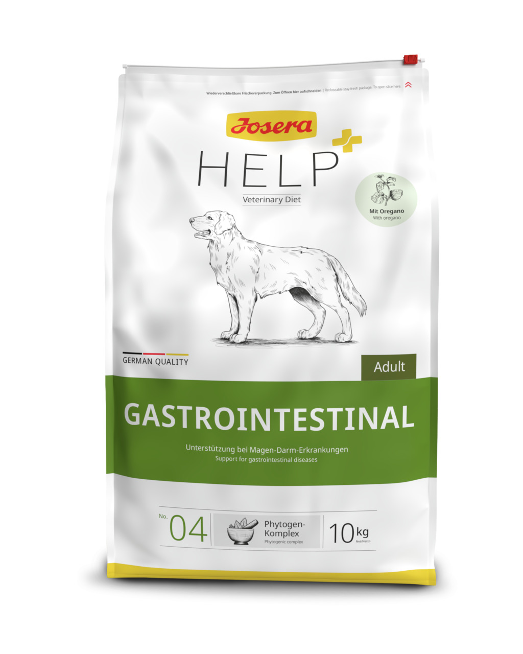 Josera Help Gastrointestinal, 10 kg, diätetisches Hundefutter f. erw. Hunde, mit Phytogen-Komplex & Oregano, bei Magen-Darm-Problemen.