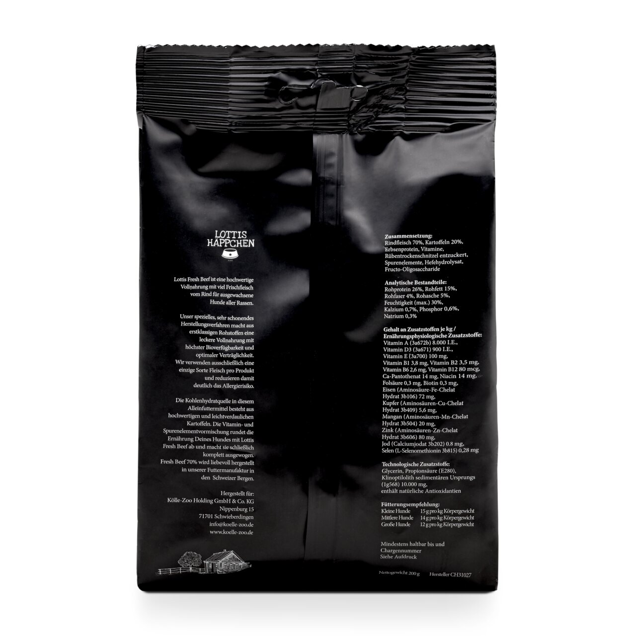 Lottis Häppchen, Tierfutter für Hunde, 5 kg, natürlich & gesund, ideal für ausgewachsene Hunde.