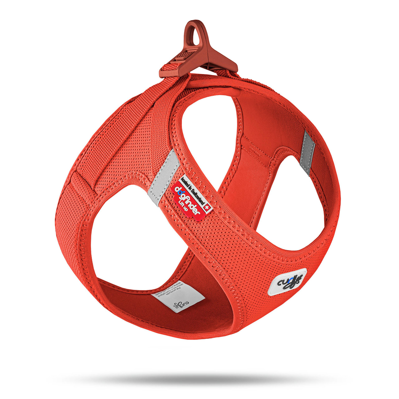Curli Geschirr „Vest Air-Mesh“, rot, für kleine-mittlere Hunde, atmungsaktiv, leicht, reflektierend, hoher Komfort, stabiler Verschluss.