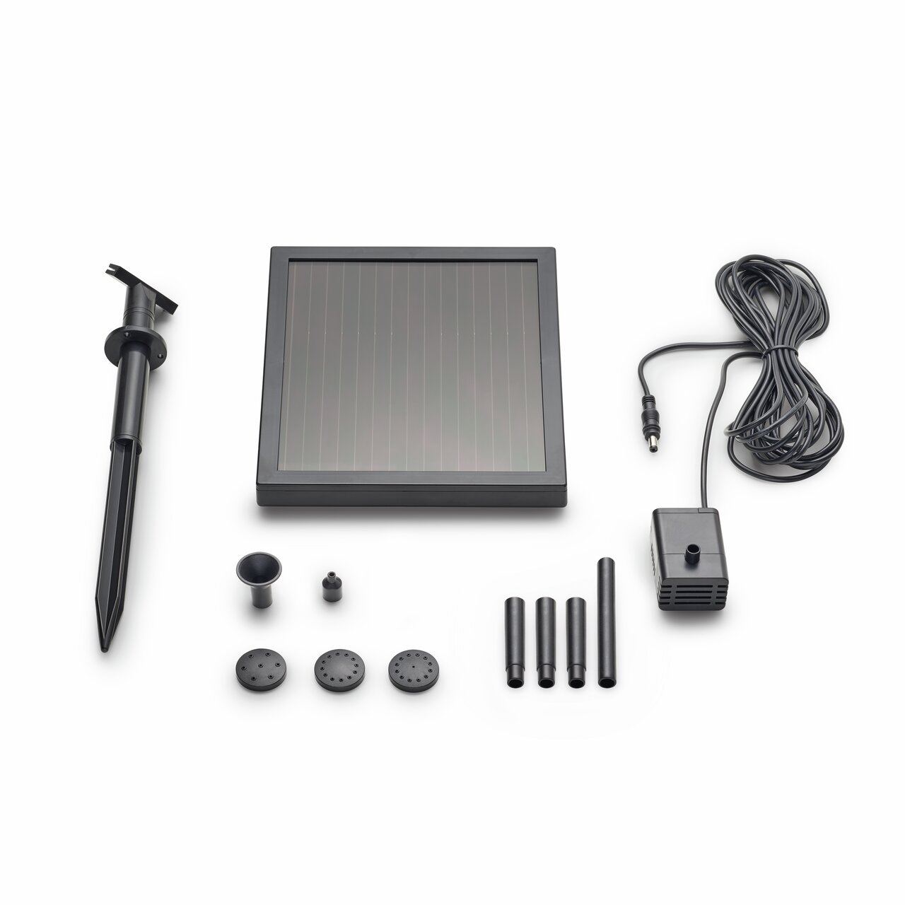 Pontec Solar-Teichpumpenset PondoSolar 150, für Gartenteiche, umweltfreundl. Wasserzirkulation, inkl. Solarpanel, Pumpe, Düsen.