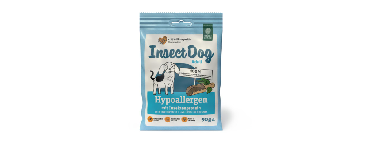 Green Petfood InsectDog Hypoallergen: Hundefutter f. erw. Hunde, Insekt, 90 g, hypoallergen, klimafreundlich hergestellt.