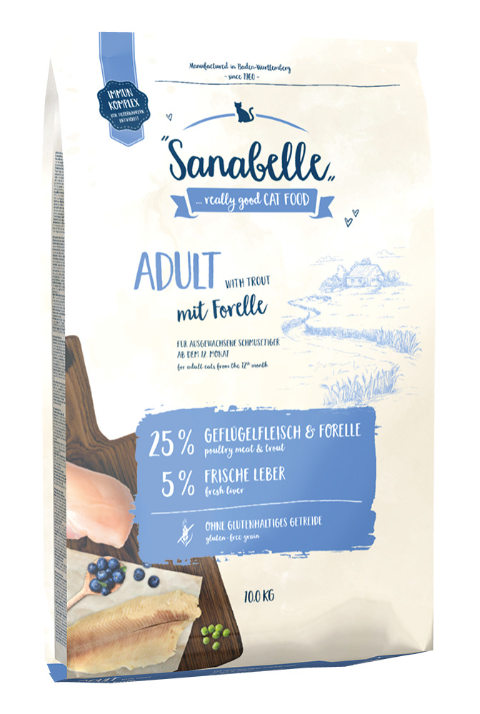 Sparpaket Sanabelle Adult mit Forelle 2 x 10kg Katzentrockenfutter