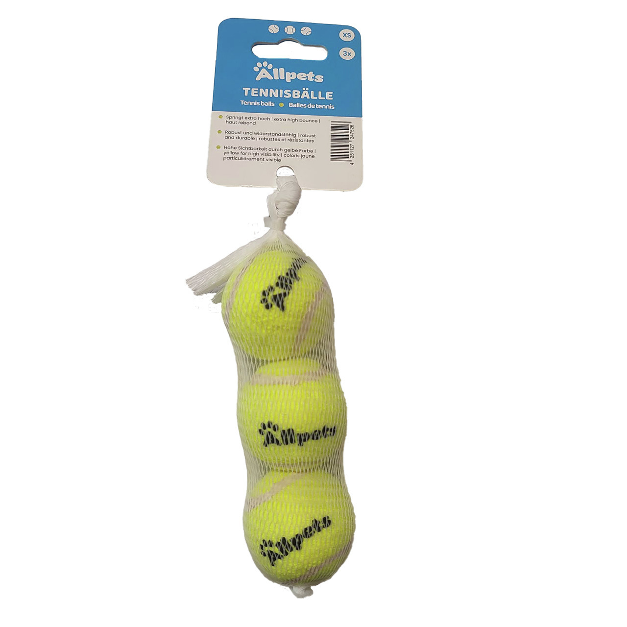 Allpets Tennisball XS Ø 4 cm - 3 Stück