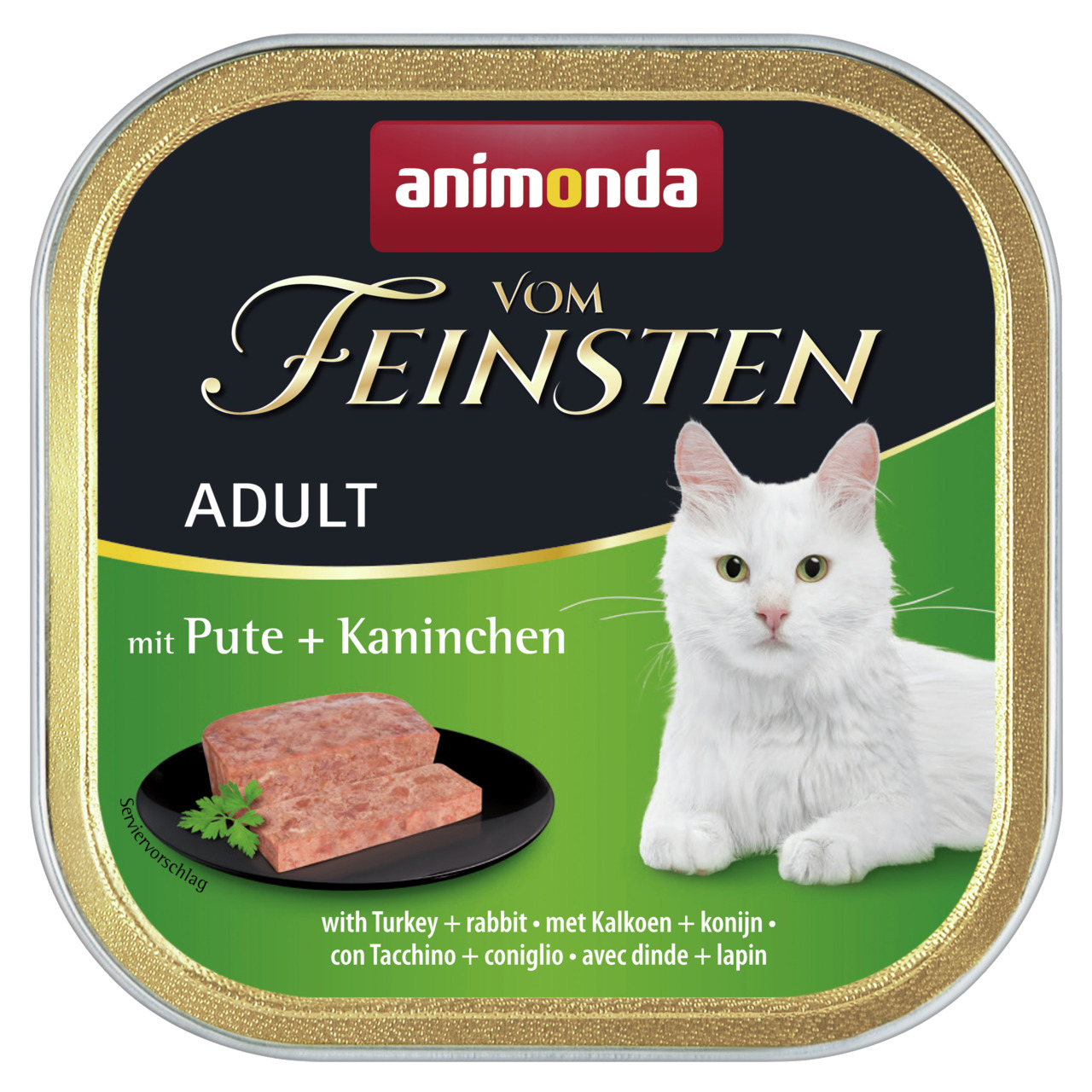 Animonda Vom Feinsten Adult, Katzenfutter für ausgewachsene Katzen, Pute & Kaninchen, 100 g.