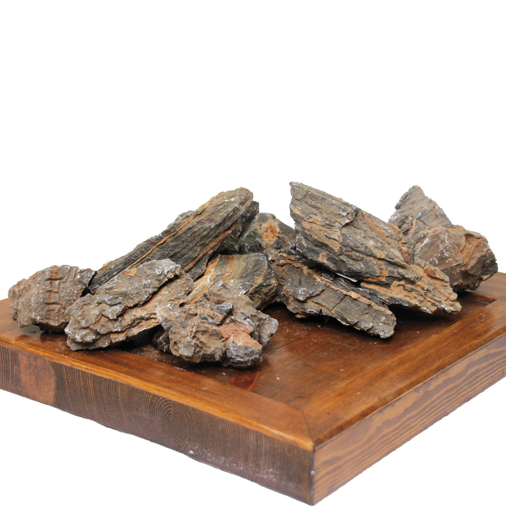 Amtra Schiefersteine, dekorativ, für Aquarien-Terrarien, nat. dunkel, versch. Größen-Formen, ideal für nat. Umgebung.
