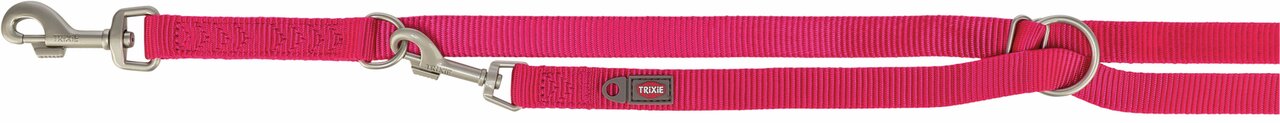 TRIXIE Hundeleine, Nylon, pink, für Hunde, stabiler Metallkarabiner, verstellbarer Griff, ideal für Spaziergänge, sicher & bequem.