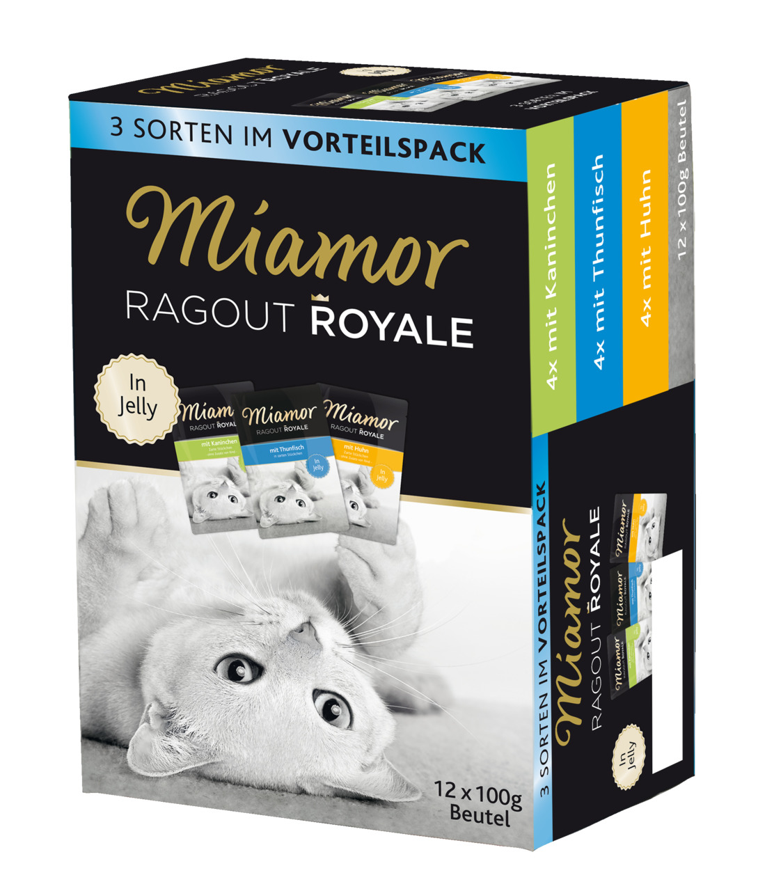 Sparpaket 4 x 12 x 100 g Miamor Ragout Royale in Jelly Multipack 1 Katzen Nassfutter
