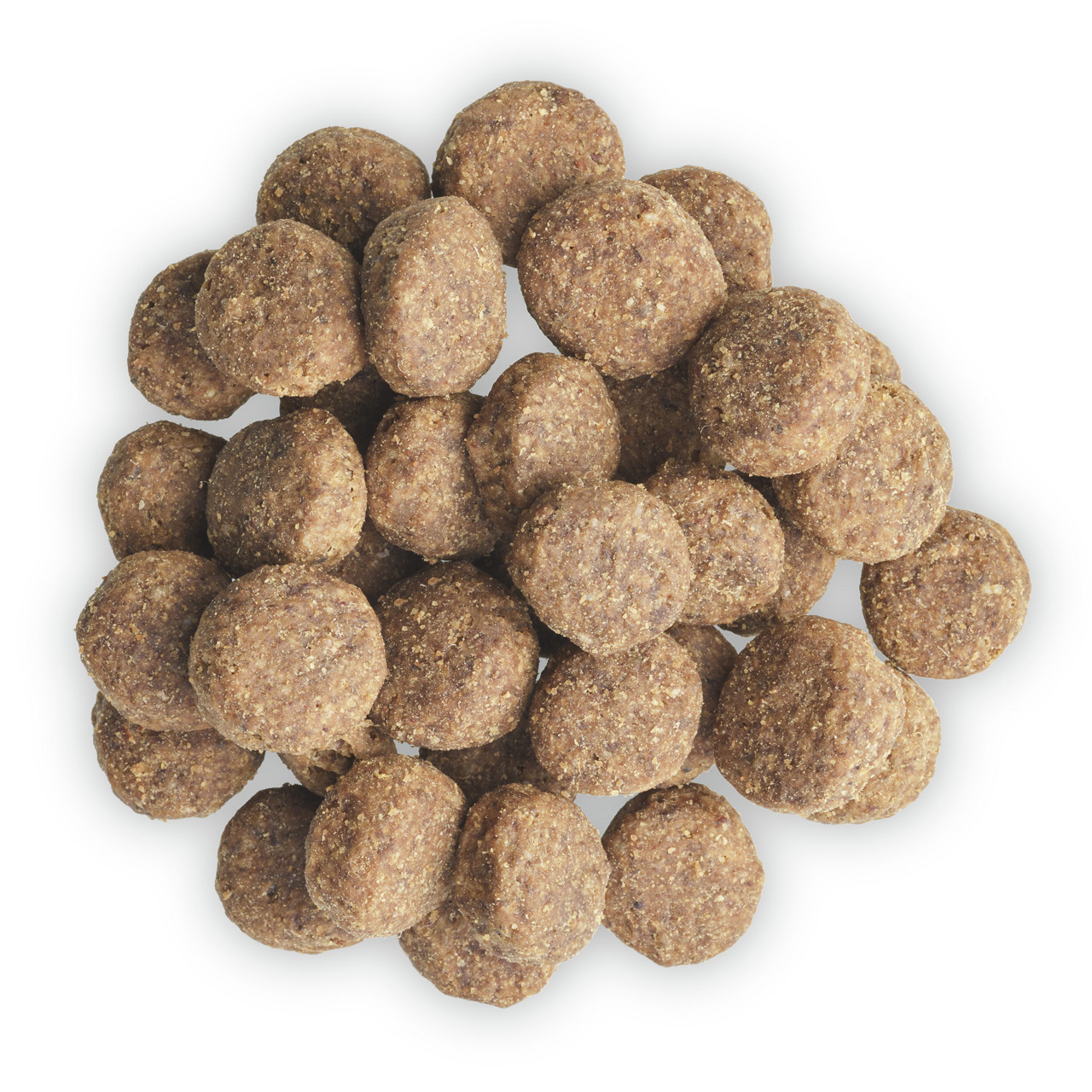 TIKAANI Trockenfutter für ausgewachsene Hunde, Lachs, 12 kg, runde Kroketten, ideal für ausgewogene Ernährung.