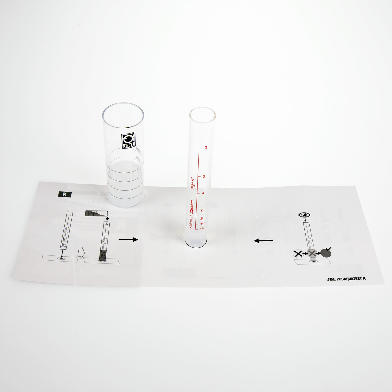 JBL ProAquaTest K, Kalium-Wassertest-Set für Aquarien-Teiche, präzise Messung, inkl. 2 Röhrchen & Anleitung.