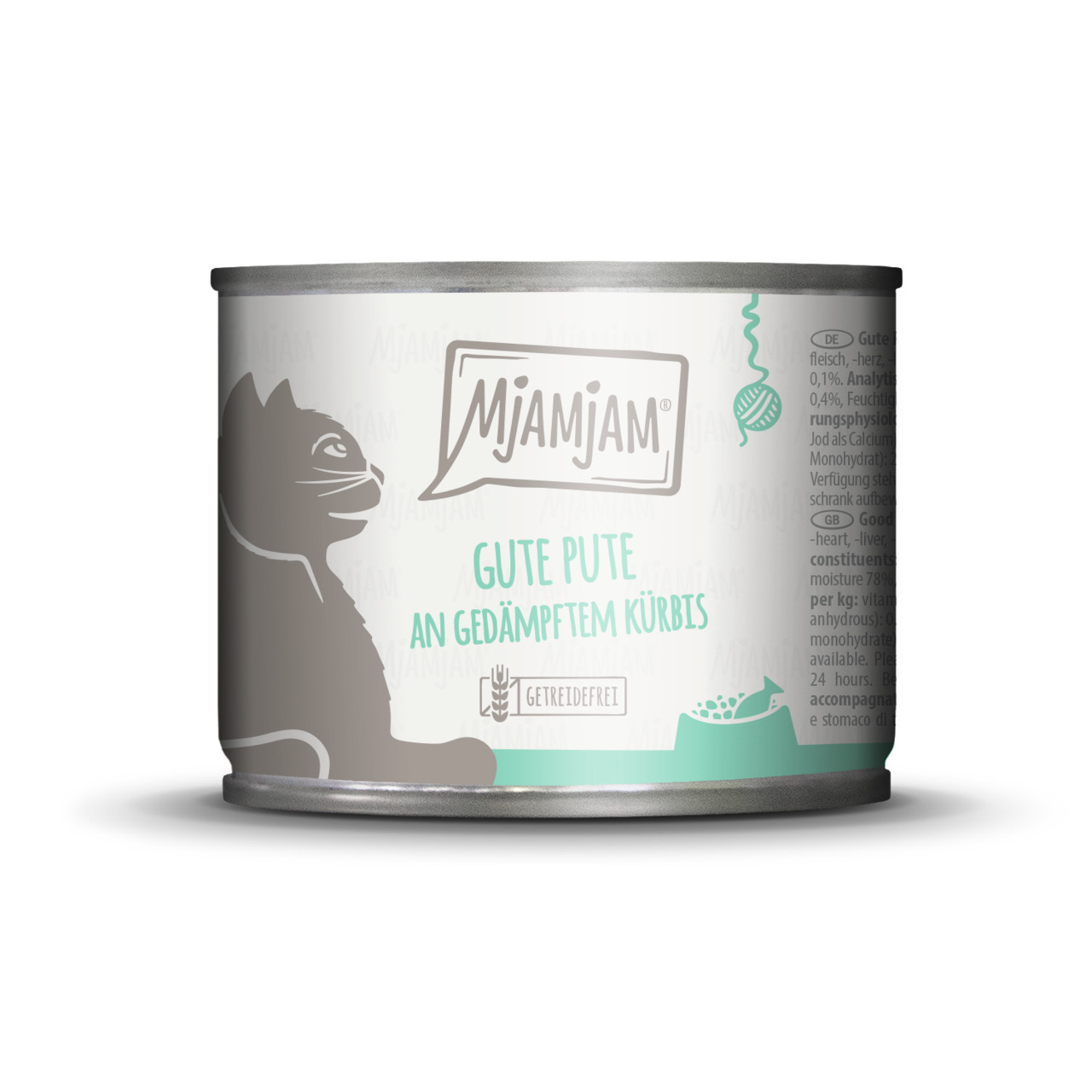 MJAMJAM Gute Pute an gedämpftem Kürbis, Katzenfutter, getreidefrei, für ausgewachsene Katzen, Pute+Kürbis, 400 g.