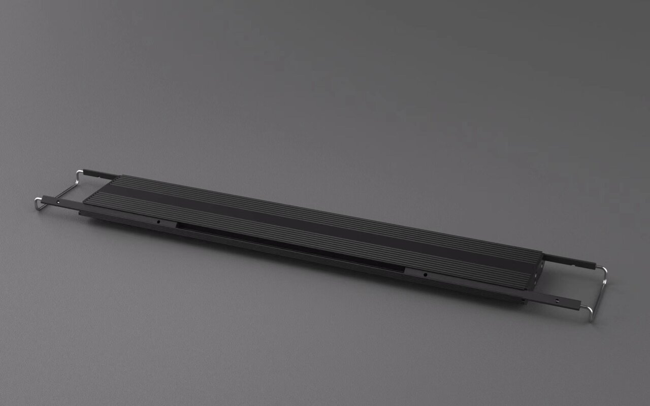 Chihiros WRGB II Slim LED-Aquarienlicht, schwarz, für Pflanzen- & Fischliebhaber, schlankes Design, Alugehäuse, verstellbare Halterungen.