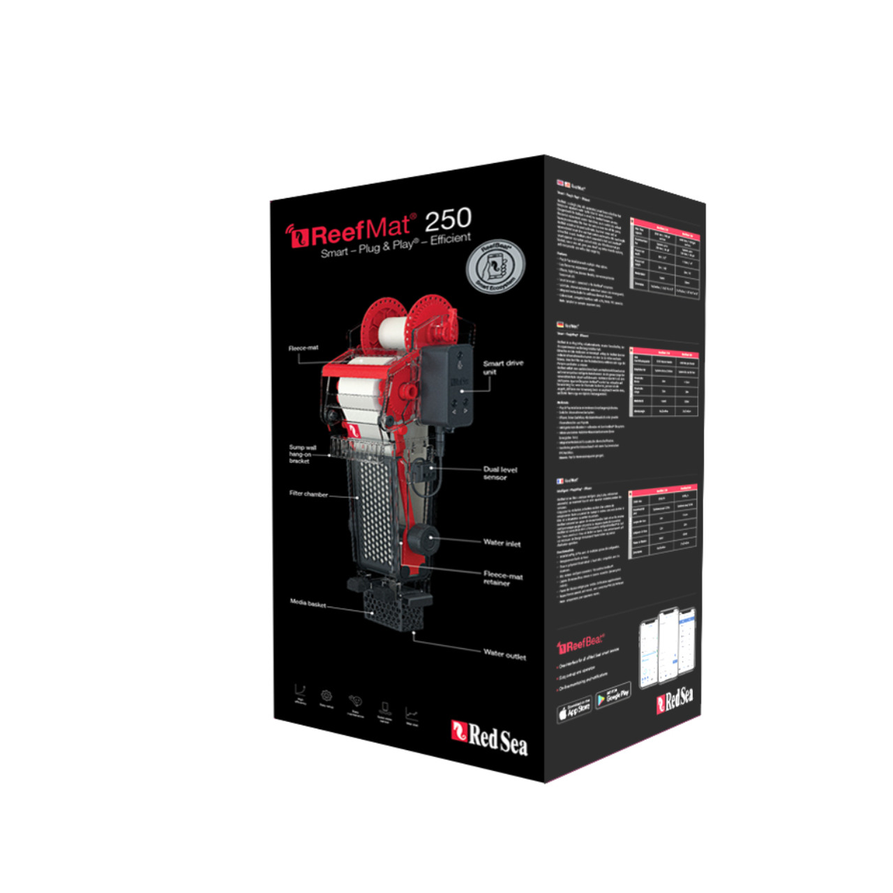 Red Sea ReefMat 250: Autom. Vliesfiltersystem f. Meerwasseraquarien, Smart Drive Unit, Dual Level Sensor, Plug & Play, f. Aquarienbesitzer.