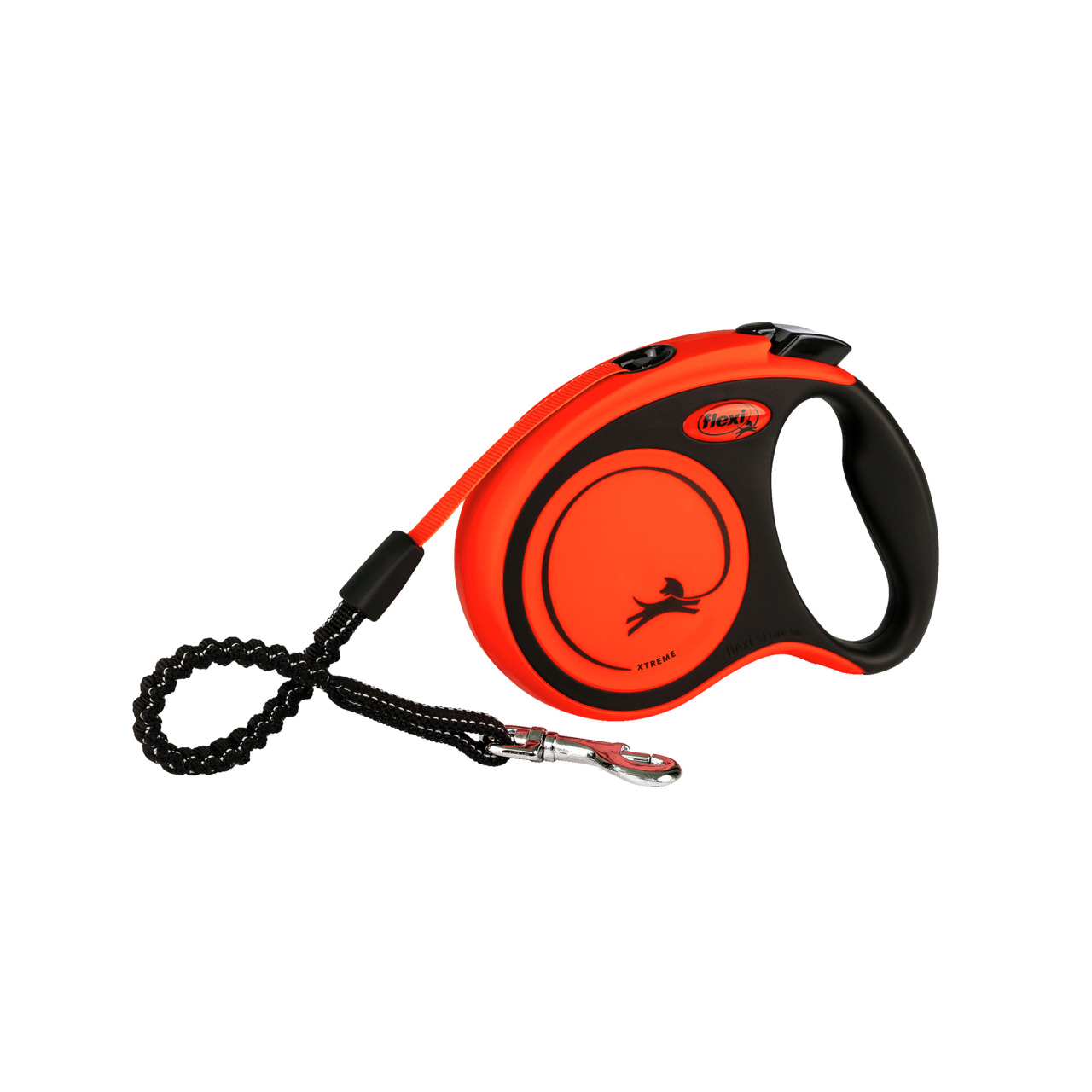 Flexi Xtreme Hundeleine, Orange-schwarz, für Hunde, robustes Seil m. Karabiner, sicher & komfortabel f. aktive Hundebesitzer.