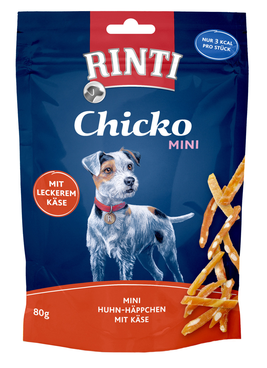 Rinti Chicko Mini Huhn-Häppchen mit Käse Hunde Snack 80 g