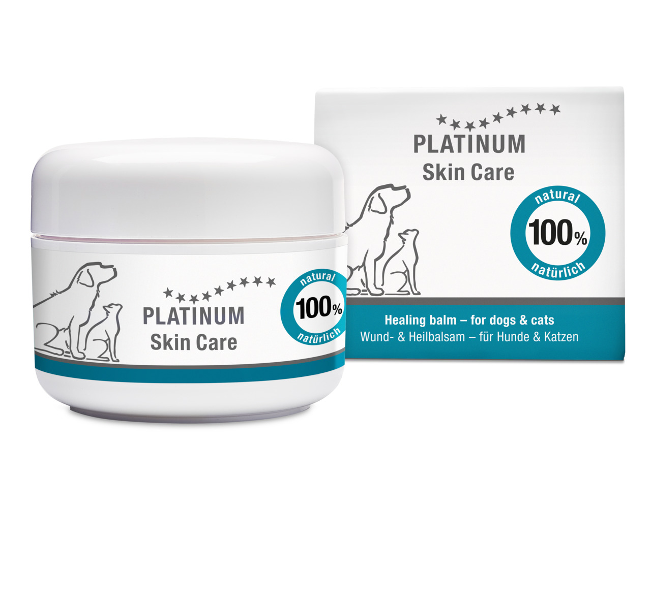 PLATINUM Skin Care, Wund- & Heilbalsam für Hunde & Katzen, 100 % natürlich, speziell für Hautpflege von Haustieren.