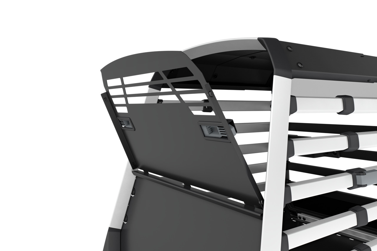 Thule Hundetransportbox "Cage", für Hunde, robustes Alu+Kunststoff, stabile Tür, Belüftungsschlitze, für sicheren Autotransport.