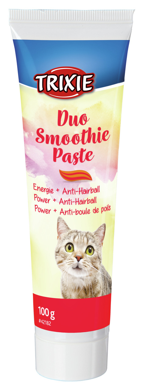 TRIXIE Duo Smoothie Paste, für Katzen, Anti-Haarballen-Formel, Energie & Pflege, 100 g.