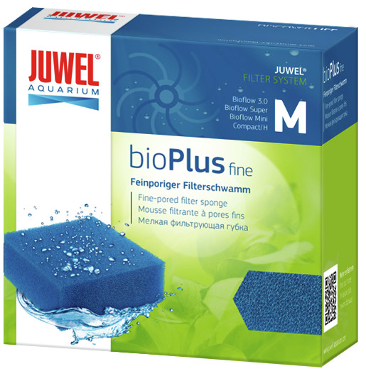 JUWEL bioPlus fine Filterschwamm, für Bioflow-Aquarienfilter Gr. M, blau, mech.+bio. Filterung, Zielgr.: Aquarienbesitzer.