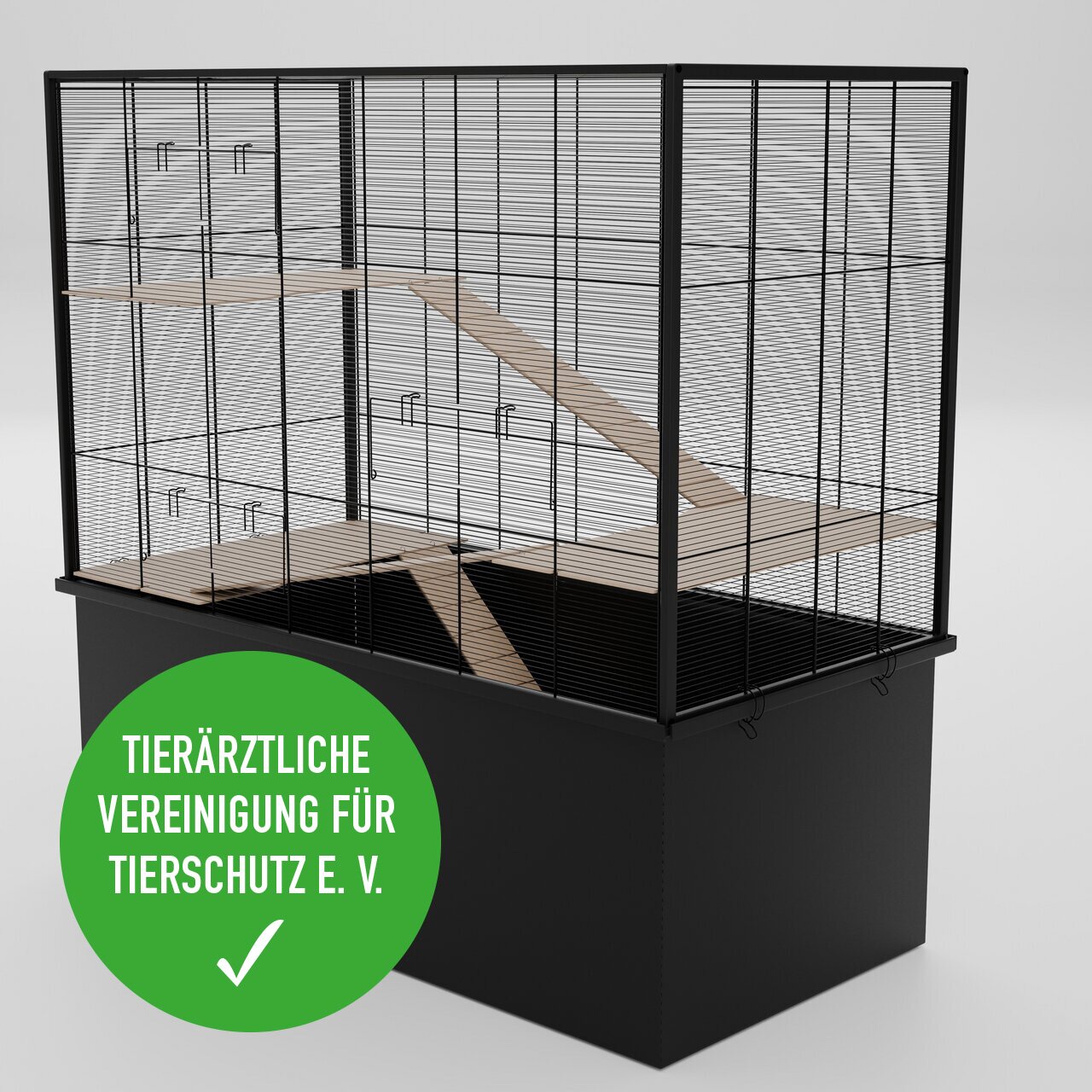 Allpets Kleintierkäfig, für Ratten/Chinchillas, Metallgitter, Holzplattformen, Bewegung/Spiel, stabile Basis, geräumig.