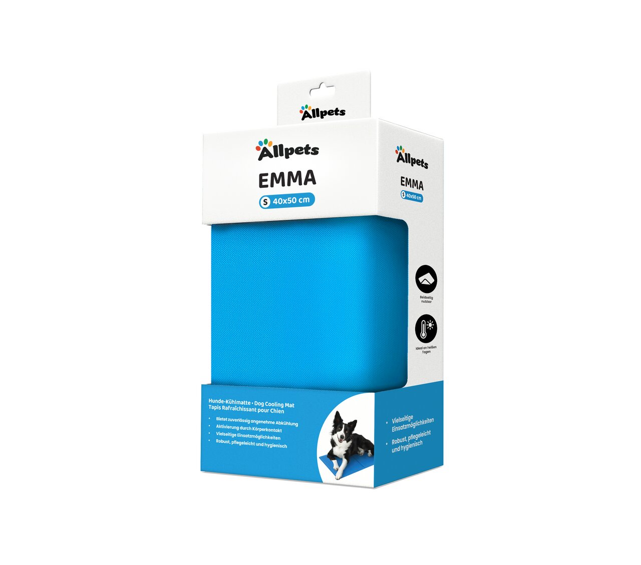 Allpets EMMA Kühlmatte, Hunde, Größe S (40x50 cm), angenehme Abkühlung, robuster Stoff, vielseitig, pflegeleicht, hygienisch.