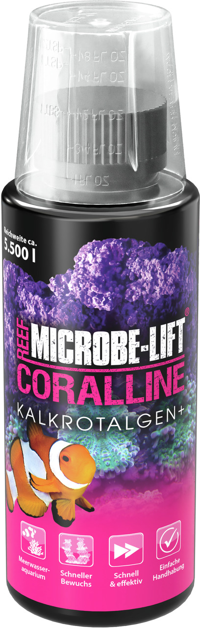 MICROBE-LIFT REEF Kalkrotalgen+, für Meerwasseraquarien, fördert Kalkrotalgenwachstum, 5.500 L Reichweite, schneller Bewuchs.