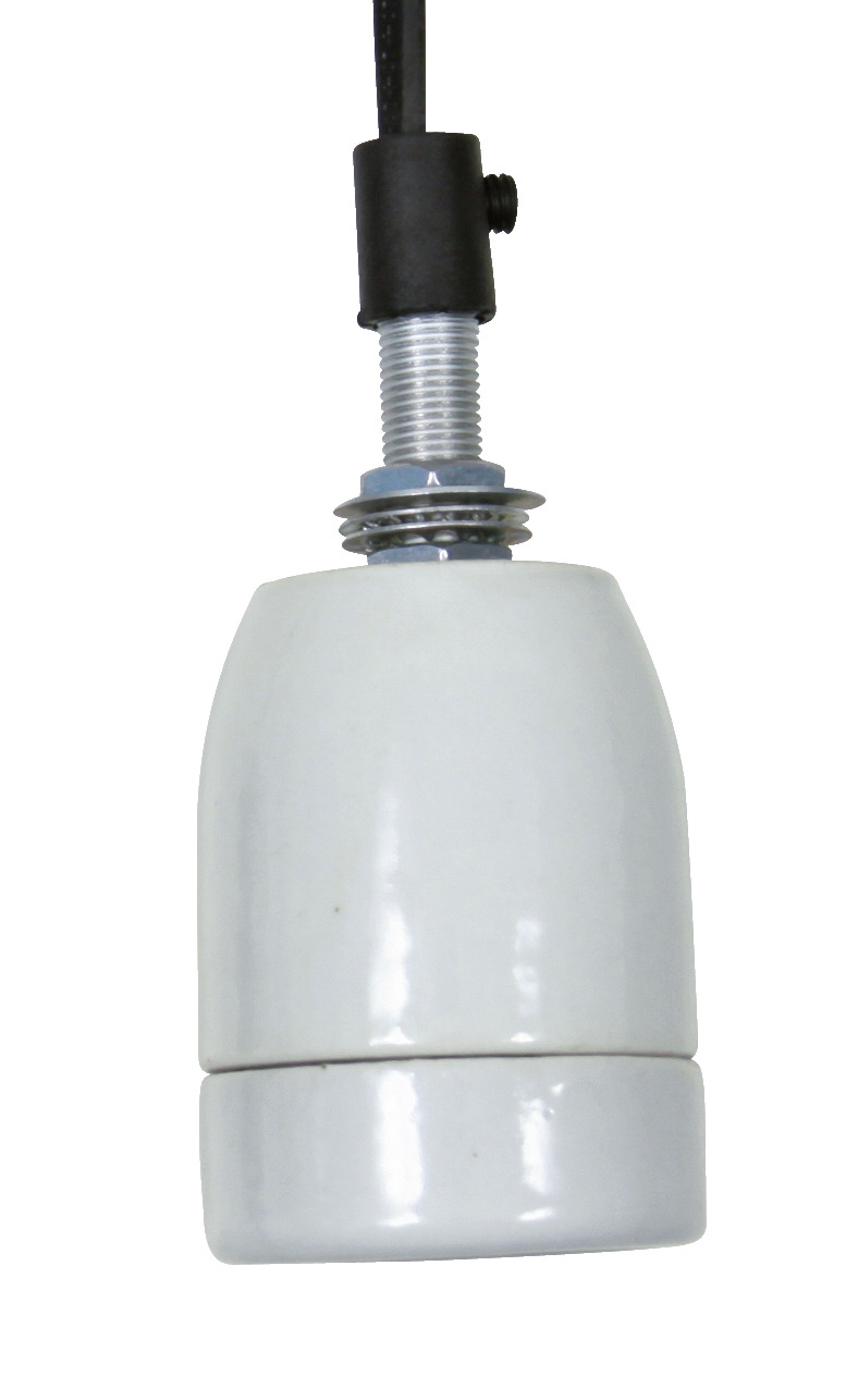 TRIXIE Keramik-Fassung f. Wärmelampen, weiß, robust, m. schwarzem Kabel, f. Reptilienhalter, sicher, EAN: 4011905761053.