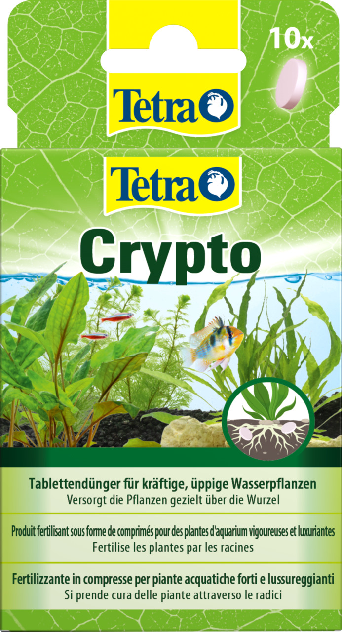 Tetra Crypto Tablettendünger, für Aquarienpflanzen, fördert Wachstum durch Wurzel-Nährstoffe, 10 Tabletten.