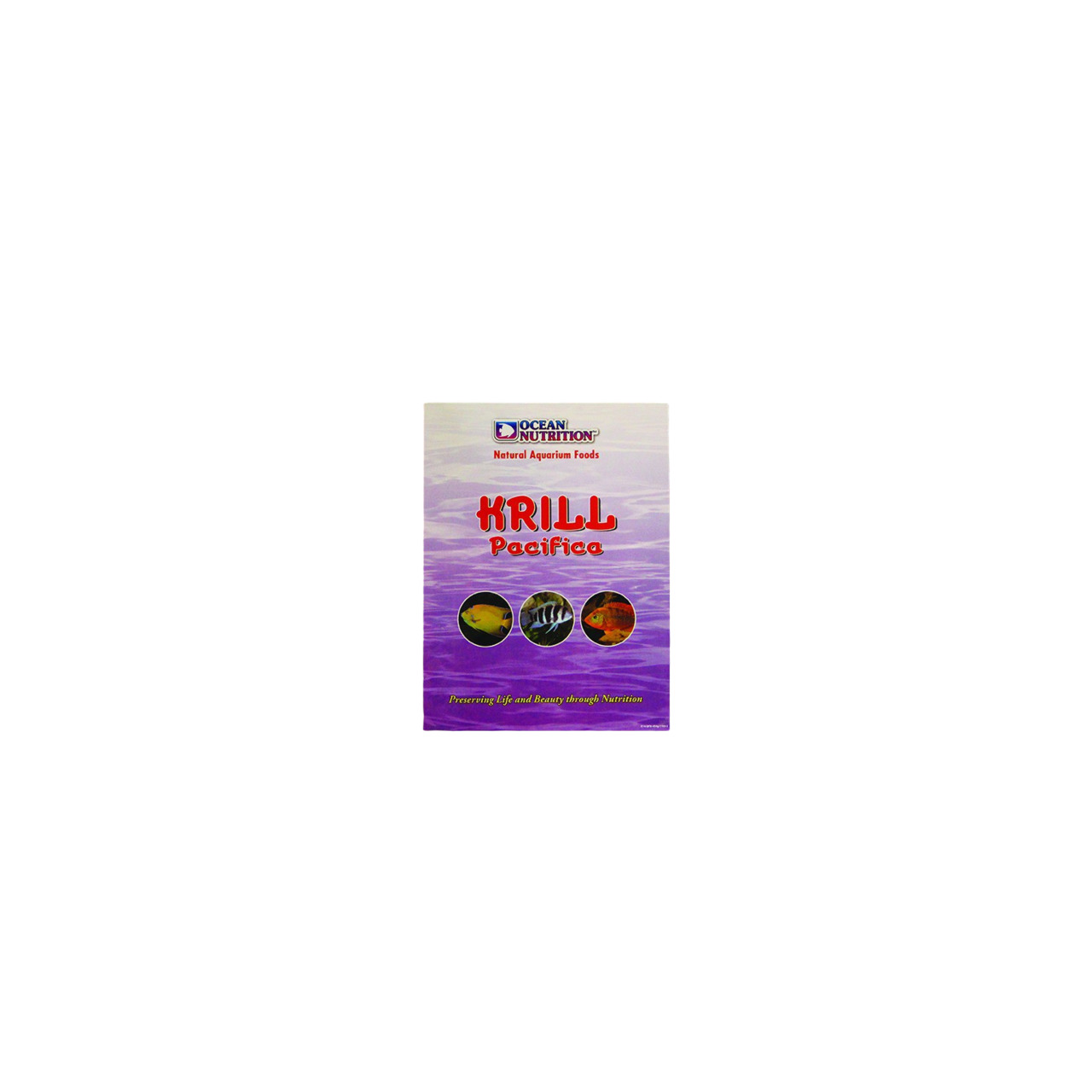 Ocean Nutrition Krill Pacifica: Premiumfutter für Zierfische, mit nährstoffreichem Krill. Speziell für Aquarienfische, lila Packung.