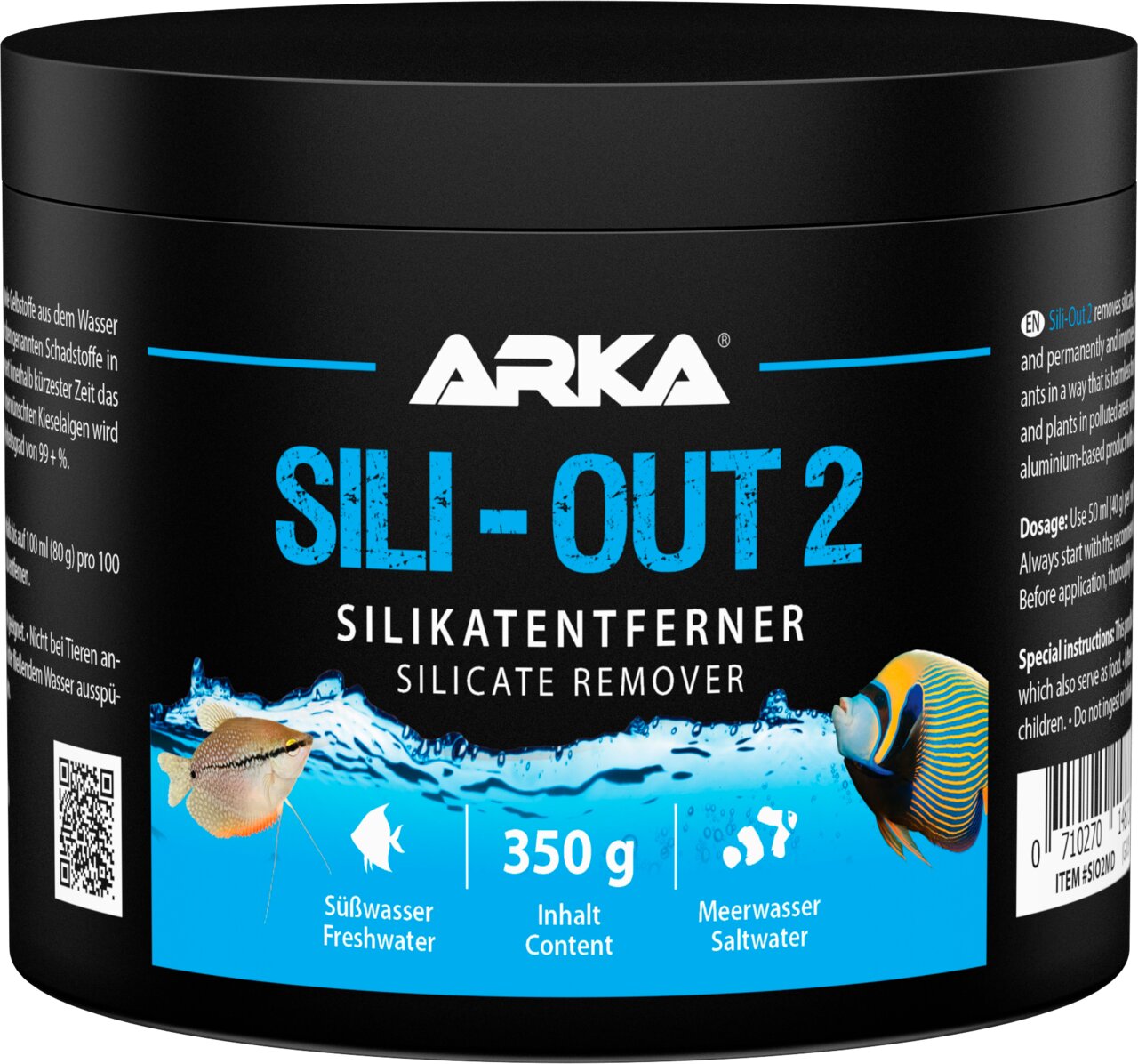 ARKA Sili-Out 2 Silikatentferner für Süß- und Meerwasseraquarien, entfernt Silikat, Inhalt 350 g.