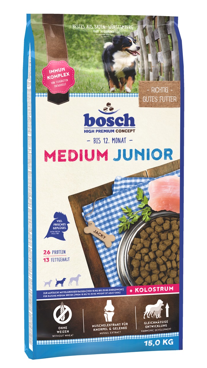 Bosch Medium Junior Hunde Trockenfutter 15 kg