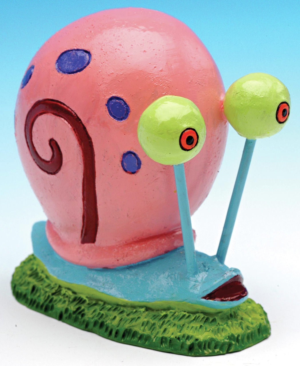 Penn-Plax Aquarium-Deko "Gary die Schnecke" (SpongeBob), farbenfroh, rosa Haus, grüne Basis, ideal für verspielte Aquarien.