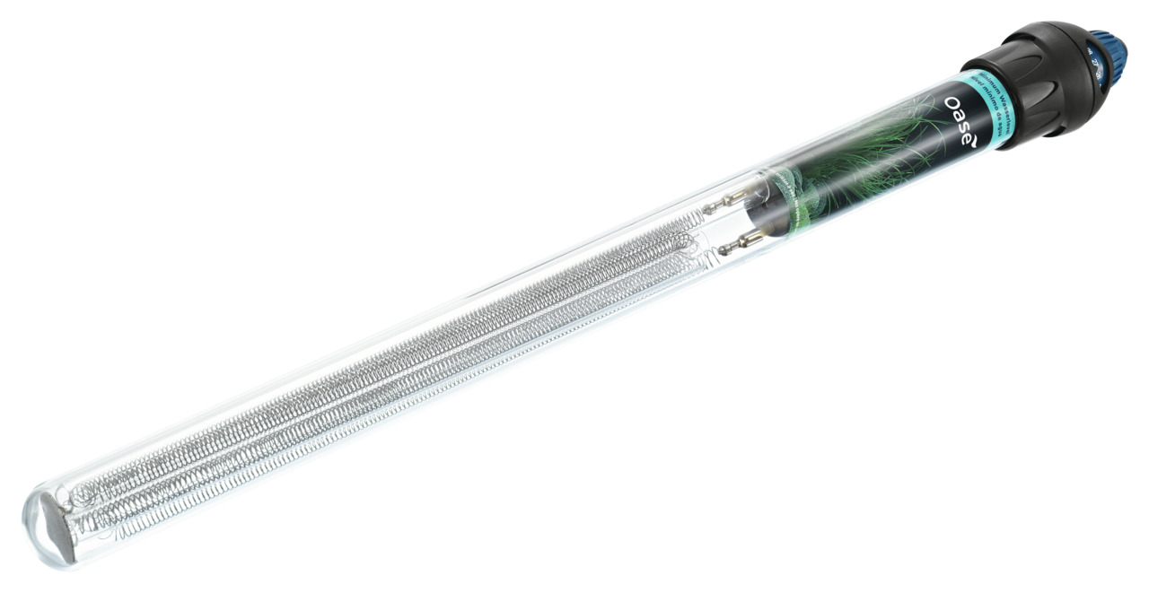 Oase HeatUp Regelheizer, für Aquarienbesitzer, präzise Temp.regelung, robustes Glasdesign, schlank, transparent.