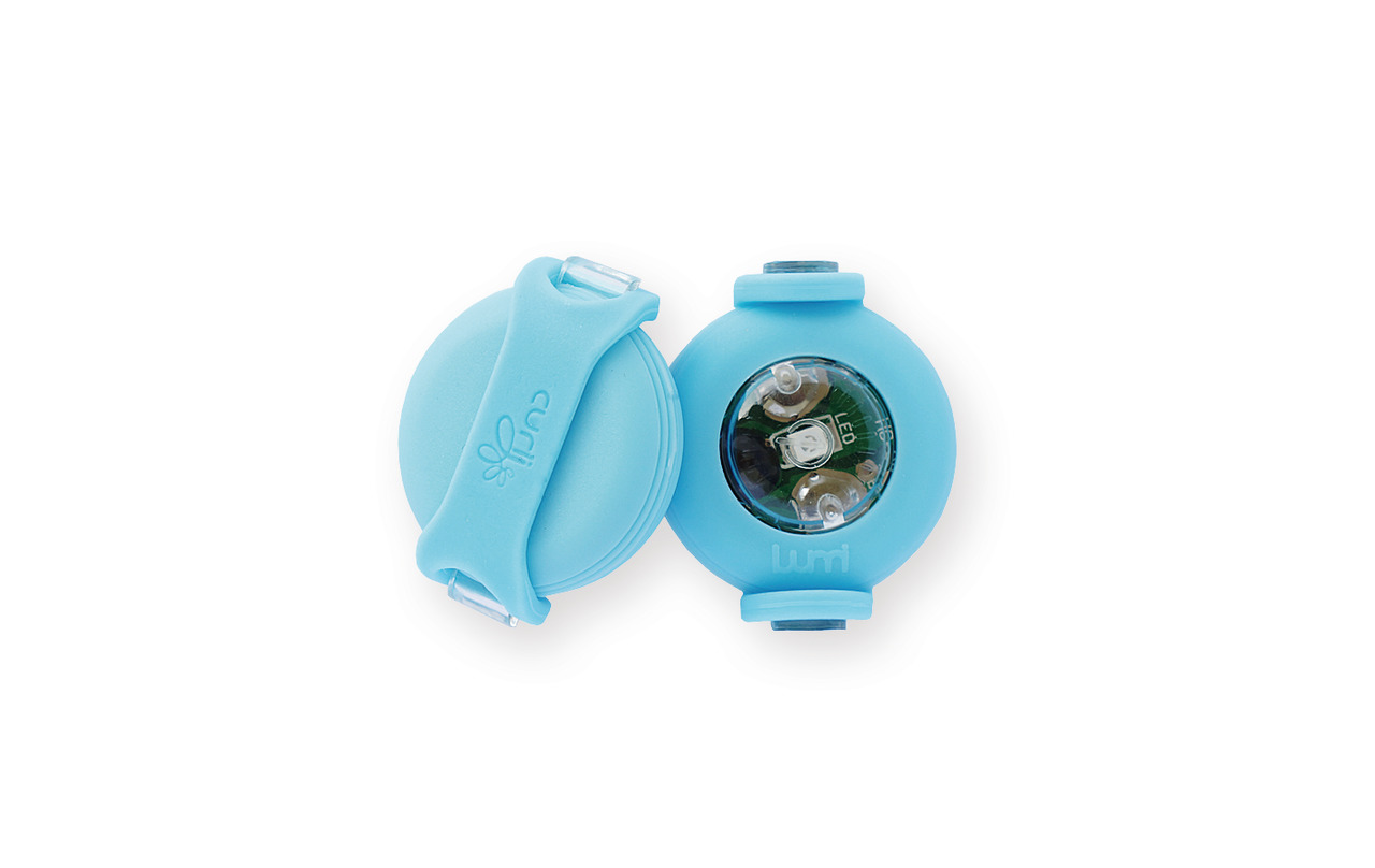 Curli Lumi LED-Sicherheitslicht, Blau, für Hunde, erhöht Sichtbarkeit bei Dunkelheit, kompakt & robust, zur Befestigung an Halsband-Geschirr.