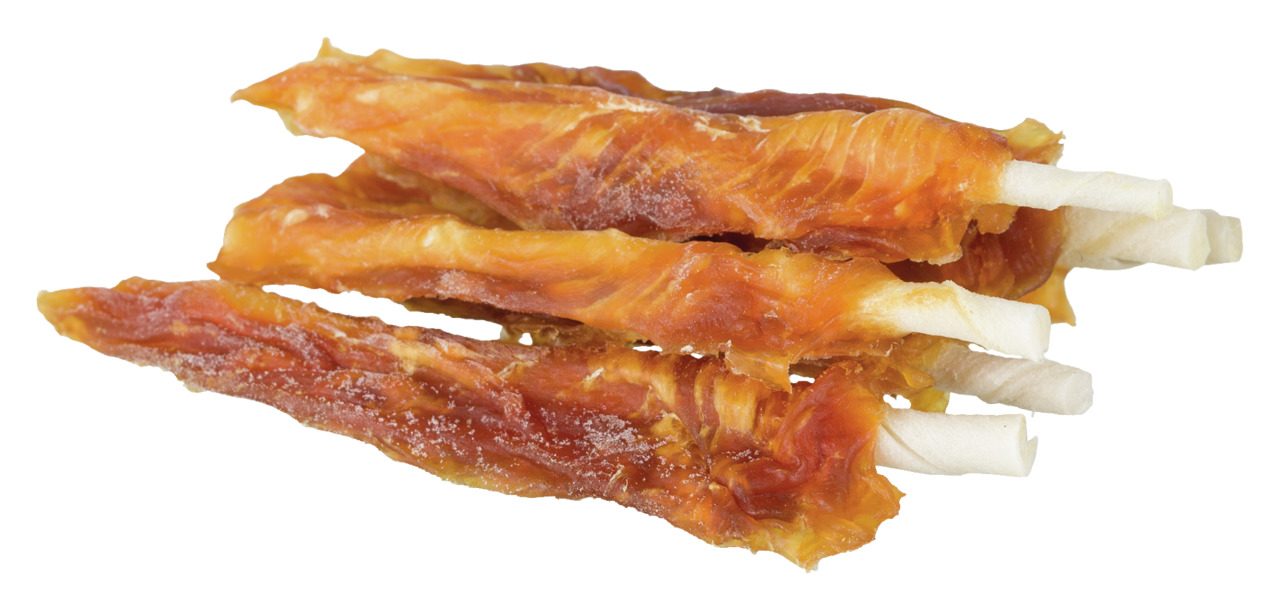 TRIXIE Kaurollen Hähnchen, Snack f. Hunde: schmackh., proteinr. Belohnung aus Rinderhaut u. Hähnchen. Menge nicht sichtbar.