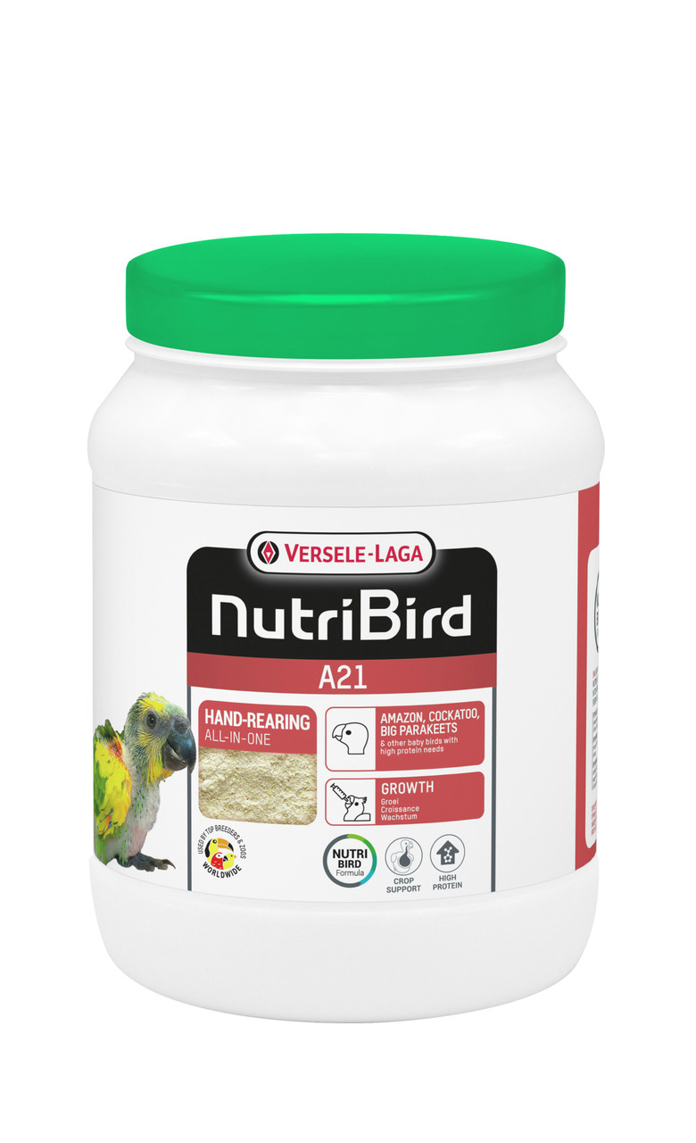 Versele-Laga NutriBird A21, Handaufzuchtfutter für Jungvögel (Amazonen, Kakadus, Sittiche), 800 g, proteinreich, unterstützt Wachstum.