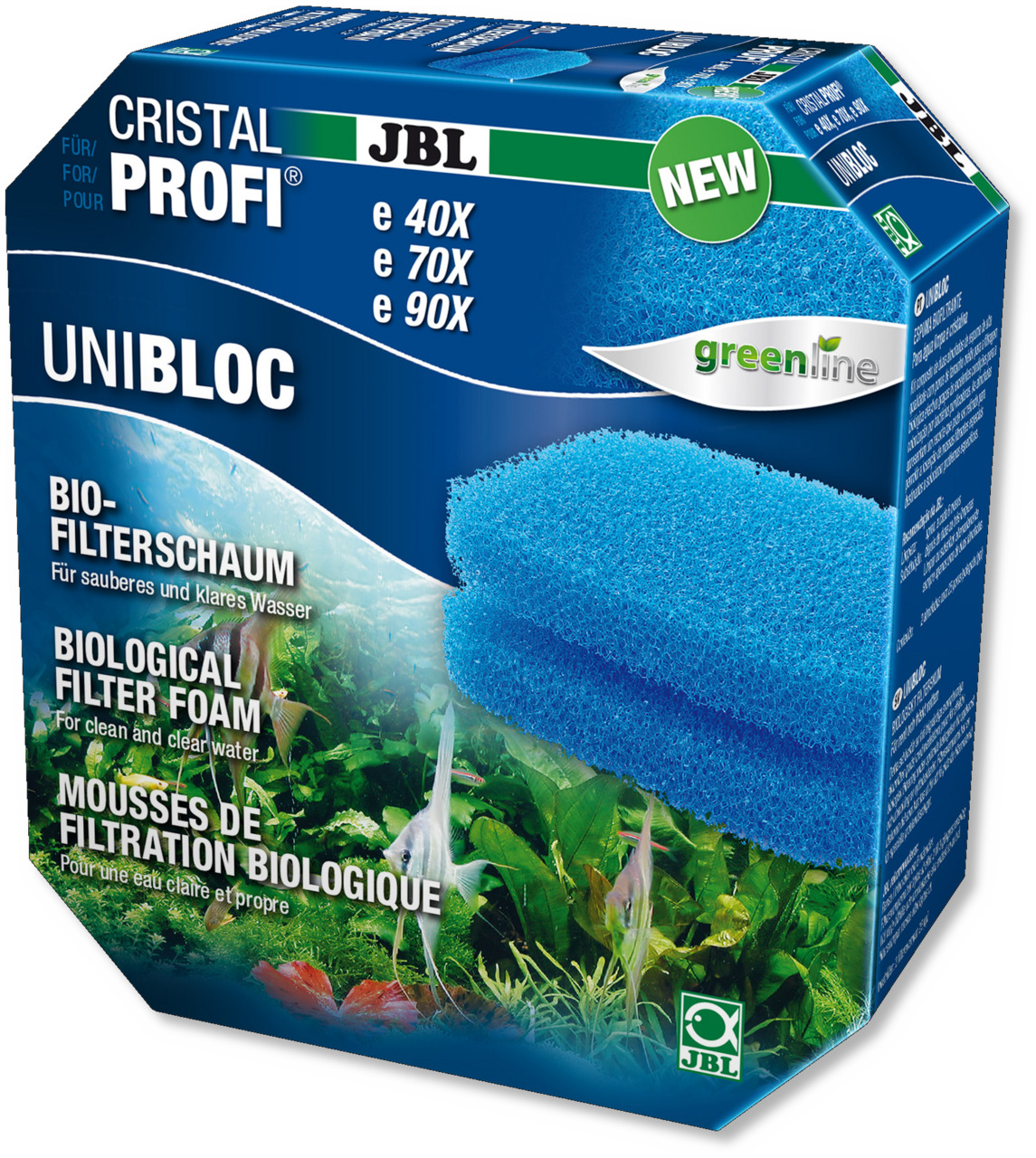 JBL CristalProfi Unibloc Bio-Filterschaum, für e40X/e70X/e90X, sorgt für klares Wasser, "greenline"-Logo, umweltfreundlich.