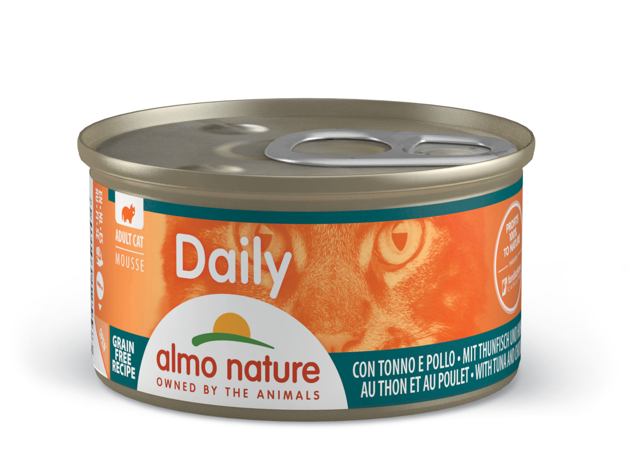 Almo Nature Daily Mousse mit Thunfisch und Huhn Katzen Nassfutter 85 g