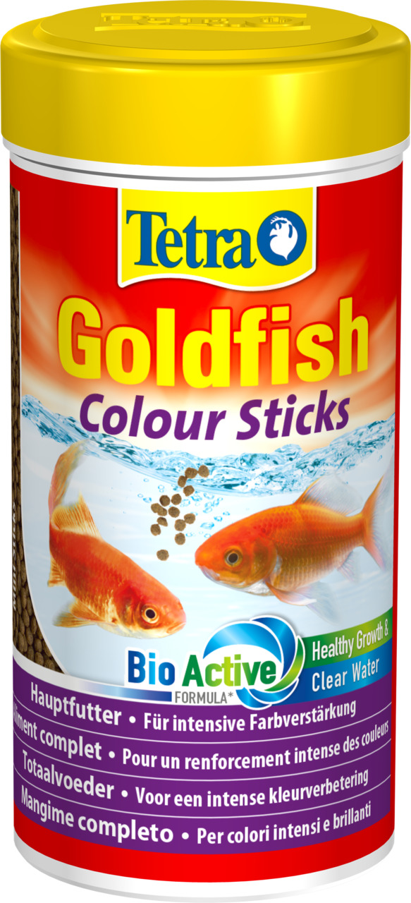 Tetra Goldfish Colour Sticks, Hauptfutter für Goldfische, BioActive-Formel, gesunde Entwicklung, Farbverstärkung, 250 ml.