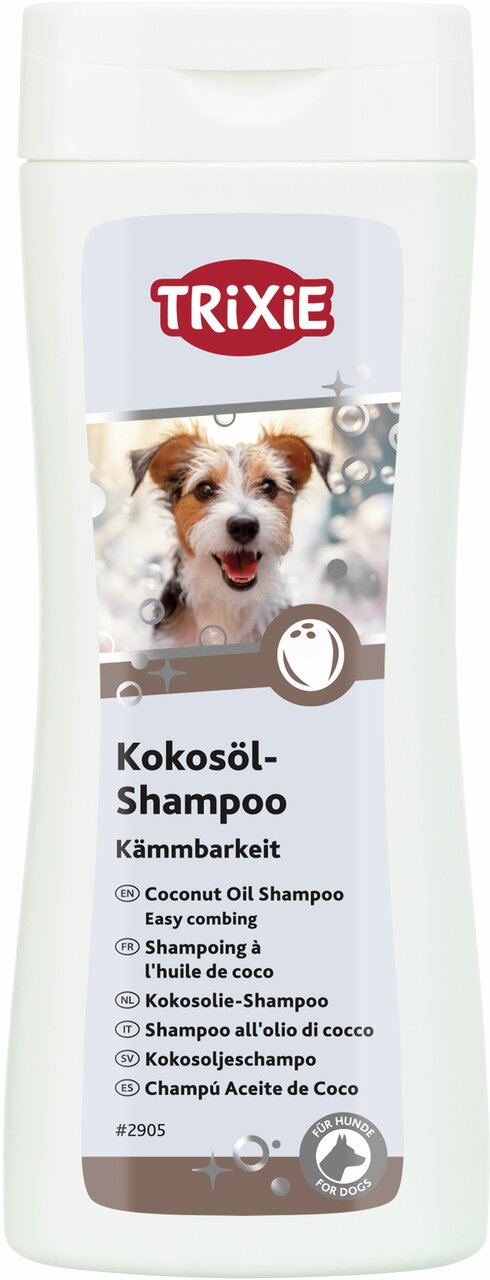 TRIXIE Kokosöl-Shampoo für Hunde, leichte Kämmbarkeit, pflegt mit Kokosöl, Menge: ca. 250 ml.