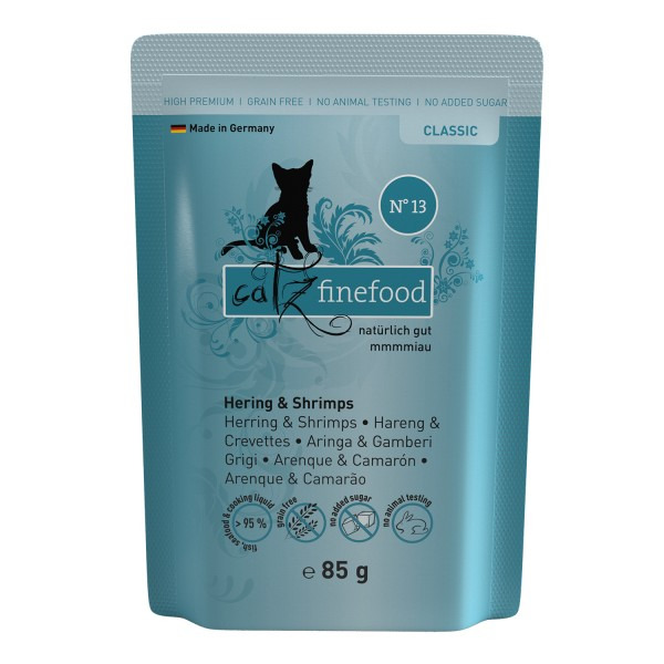 catz finefood Classic No.13 Hering & Krabben 85g Katzennassfutter