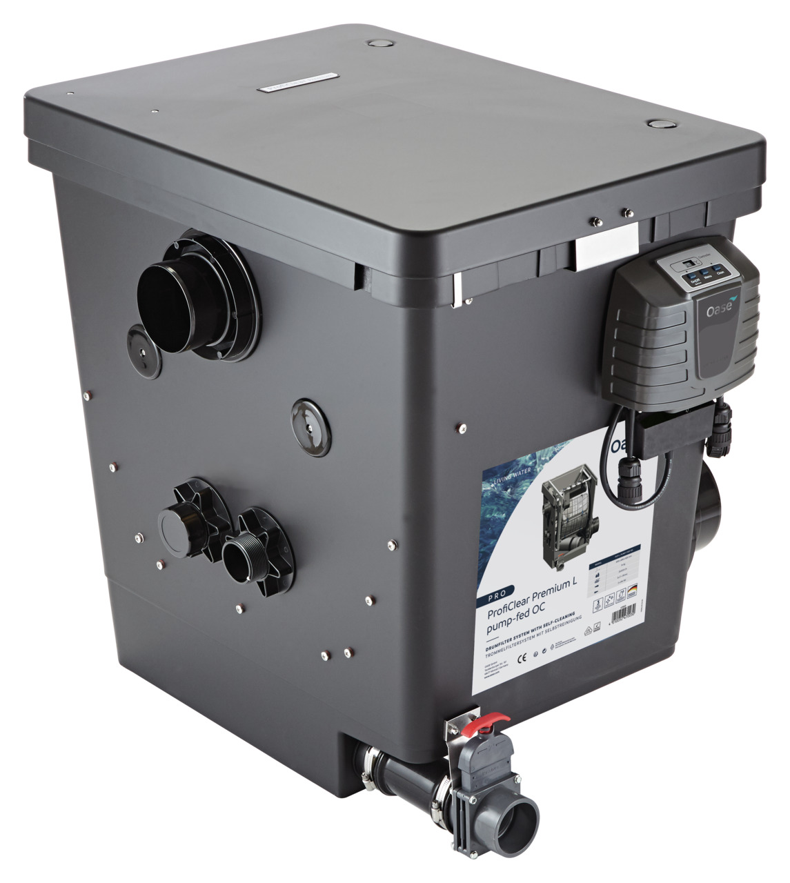 Oase ProfiClear Premium L Pump-fed OC: Filtersystem für Teiche-Aquarien, für Teichbesitzer, robust, mit Steuerung, mehrere Anschlüsse.