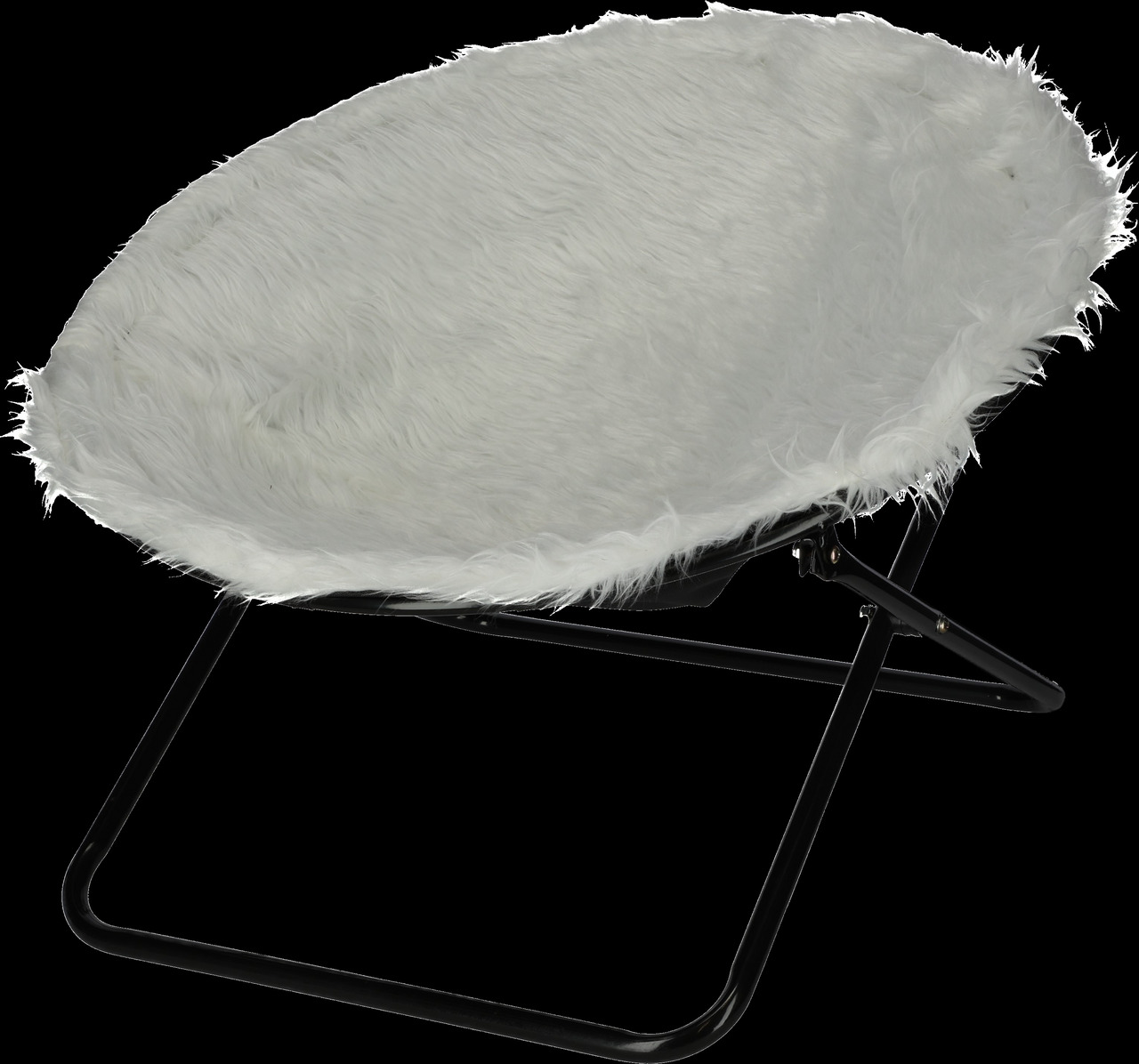 Ein weißes, flauschiges Haustierbett der Marke KERBL, geeignet für Katzen und kleine Hunde. Das Bett hat eine ovale Form, eine weiche Kunstfell-Oberfläche und wird von einem stabilen schwarzen Metallgestell getragen. Ideal für Komfort und Entspannung.