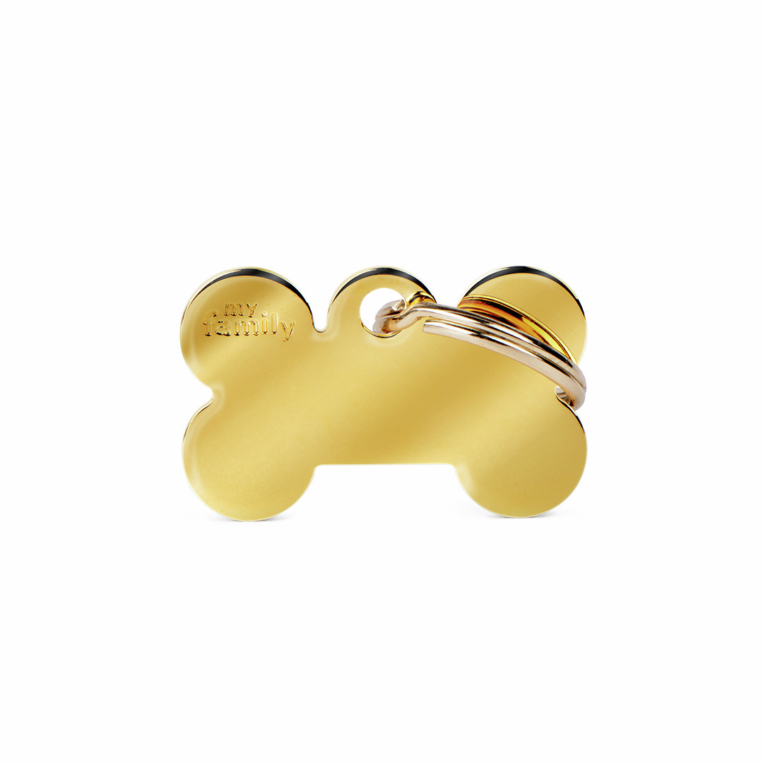 My Family" Hundemarken-Anhänger, Knochenform, Metall, für Hundehalter, personalisierbar, mit Schlüsselring, stilvoll, goldfarben.;;;;;;;;;;;;;;;;;;;;;;;;;;;;;;;;;;;;