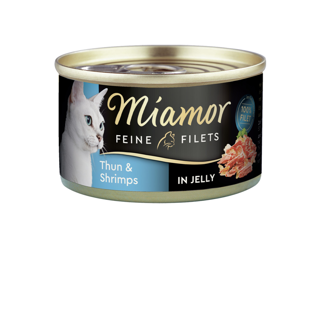 Miamor Feine Filets Katzenfutter, Thunfisch & Shrimps in Gelee, 100% Filet, 100 g.