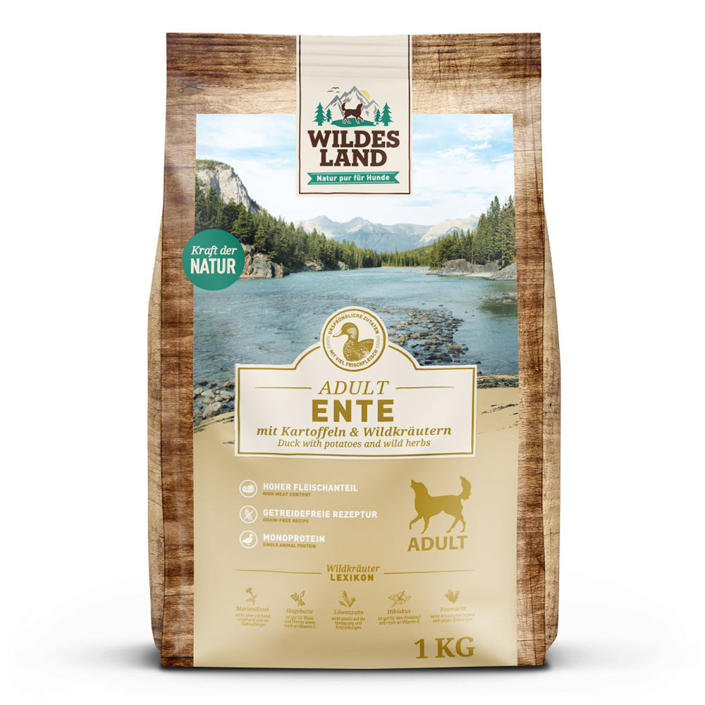 WILDES LAND Trockenfutter Ente+Kartoffel 1 kg