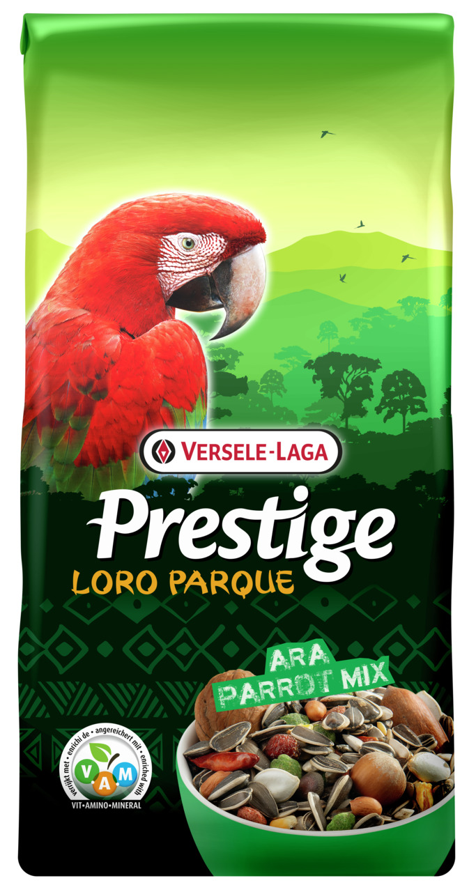 Versele-Laga Prestige Loro Parque Ara Parrot Mix: Futtermischung für Aras mit Nüssen, Samen, Früchten, VAM, 1kg.
