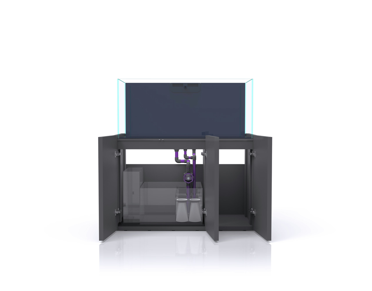 Nyos Opus G2 Aquarium-Komplettsystem, für Meerwasser, für Aquaristik-Enthusiasten, mit Techniklösung, Unterschrank & Stauraum.