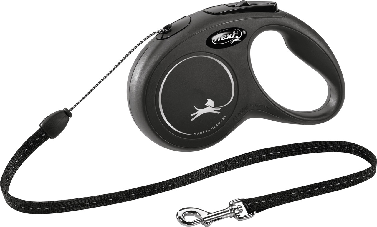 flexi New CLASSIC Seil S 5 Meter schwarz Roll-Leine für Hunde