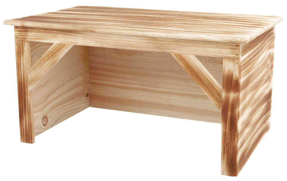 Das Bild zeigt das TRIXIE Kleintierhaus aus unbehandeltem Holz, geeignet für Kleintiere wie Kaninchen oder Meerschweinchen. Es bietet einen geschützten Rückzugsort und dient als Versteckmöglichkeit. Die stabile Konstruktion mit natürlicher Holzmaserung fü
