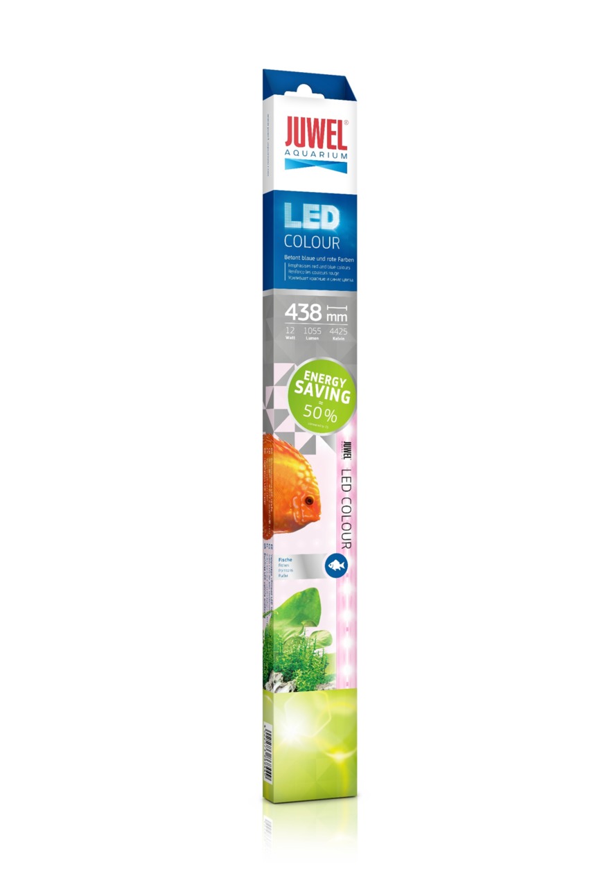JUWEL LED Colour Leuchtstoffröhre, 438 mm, 12 W, 1055 lm, für Aquarien, hebt rote & blaue Farben hervor, 50 % weniger Verbrauch.